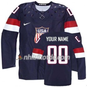 Reebok Herren USA Team Trikot Custom Premier Bleu Auswärts 2014 - Herren