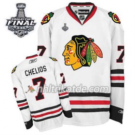 Reebok Chicago Blackhawks Trikot Chris Chelios #7 Auswärts Weiß 2015 Stanley Cup - Herren