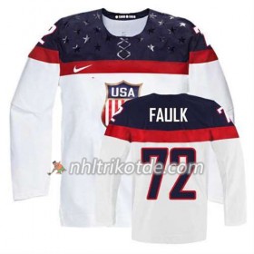 USA Team Trikot Justin Faulk #72 Heim Weiß - Kinder