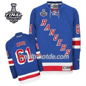 Reebok New York Rangers Trikot Rick Nash #61 Heim Blau 2014 Stanley Cup - Herren