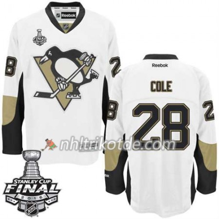 Reebok Pittsburgh Penguins Trikot Ian Cole #28 Weiß Auswärts 2016 Stanley Cup - Herren