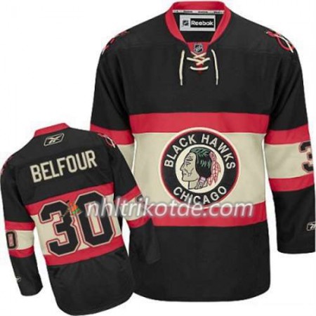 Reebok Chicago Blackhawks Trikot ED Belfour 30 Schwarz Ausweich - Herren