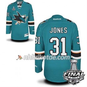 Reebok San Jose Sharks Trikot Martin Jones #31 Teal Heim 2016 Stanley Cup - Herren