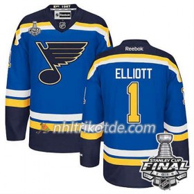 Reebok St. Louis Blues Trikot Brian Elliott #1 Bleu Heim 2016 Stanley Cup - Herren