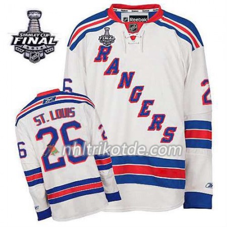 Reebok New York Rangers Trikot Martin St. Louis #26 Auswärts Weiß 2014 Stanley Cup - Herren