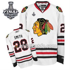 Reebok Chicago Blackhawks Trikot Ben Smith #28 Auswärts Weiß 2015 Stanley Cup - Herren