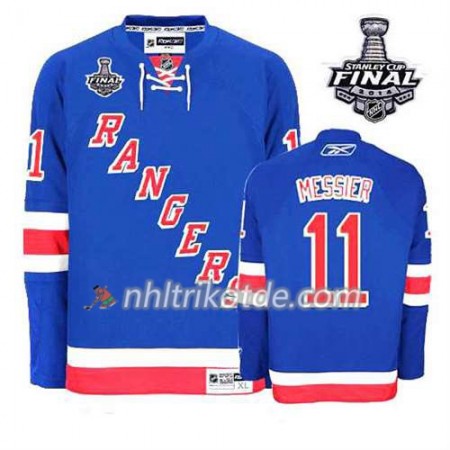 Reebok New York Rangers Trikot Mark Messier #11 Heim Blau 2014 Stanley Cup - Herren