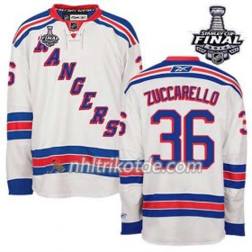 Reebok New York Rangers Trikot Mats Zuccarello #36 Auswärts Weiß 2014 Stanley Cup - Herren