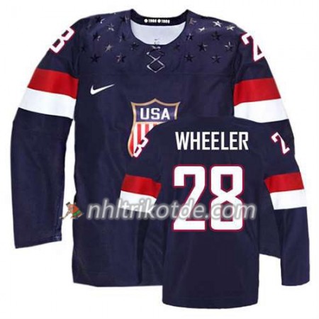 Reebok USA Team Trikot Blake Wheeler #28 Auswärts Blau - Herren