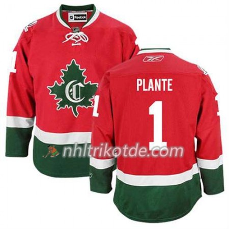 Reebok Montreal Canadiens Trikot Jacques Plante 1 Ausweich Rot - Herren
