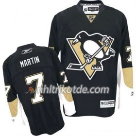Reebok Pittsburgh Penguins Trikot Paul Martin 7 Schwarz Heim - Herren