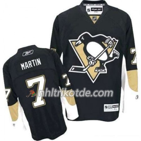 Reebok Pittsburgh Penguins Trikot Paul Martin 7 Schwarz Heim - Herren