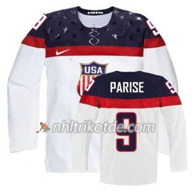 USA Team Trikot Zach Parise #9 Heim Weiß - Kinder