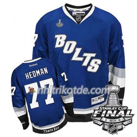 Reebok Tampa Bay Lightning Trikot Victor Hedman #77 Bleu Ausweich 2016 Stanley Cup - Herren