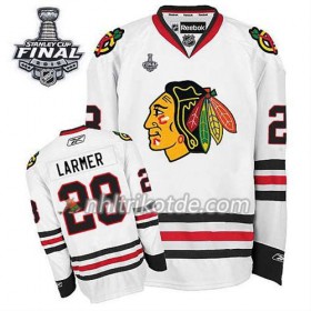 Reebok Chicago Blackhawks Trikot Steve Larmer #28 Auswärts Weiß 2015 Stanley Cup - Herren