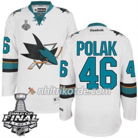 Reebok San Jose Sharks Trikot Roman Polak #46 Weiß Auswärts 2016 Stanley Cup - Herren