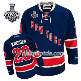 Reebok New York Rangers Trikot Chris Kreider #20 Ausweich Blau 2014 Stanley Cup - Herren