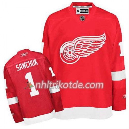 Reebok Detroit Red Wings Trikot Terry Sawchuk #1 Heim Rot - Herren