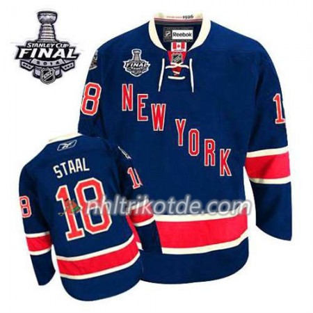 Reebok New York Rangers Trikot Marc Staal #18 Ausweich Blau 2014 Stanley Cup - Herren