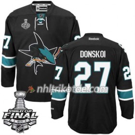 Reebok San Jose Sharks Trikot Joonas Donskoi #27 Schwarz Ausweich 2016 Stanley Cup - Herren