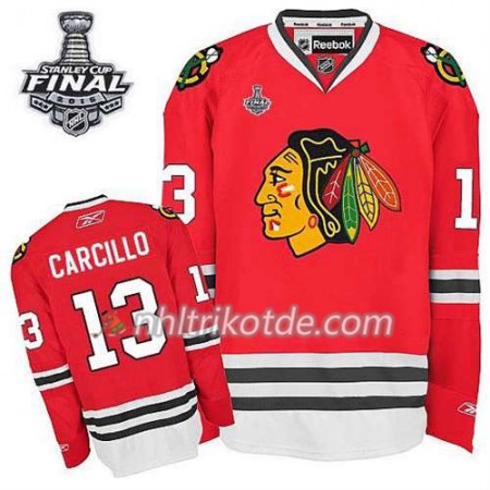 Reebok Chicago Blackhawks Trikot Daniel Carcillo #13 Heim Rot 2015 Stanley Cup - Herren