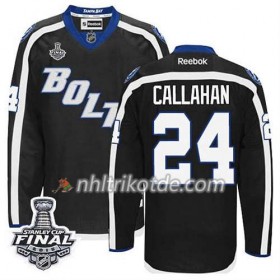 Reebok Tampa Bay Lightning Trikot Ryan Callahan #24 Ausweich Schwarz 2015 Stanley Cup - Herren