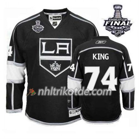 Reebok Los Angeles Kings Trikot Drew Doughty #74 Heim Schwarz 2014 Stanley Cup - Herren
