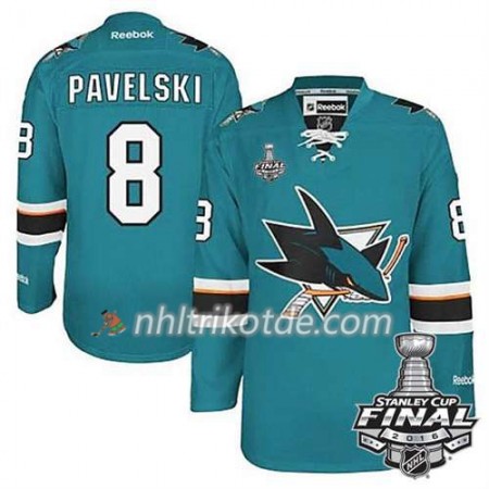 Reebok San Jose Sharks Trikot Joe Pavelski #8 Teal Heim 2016 Stanley Cup - Herren