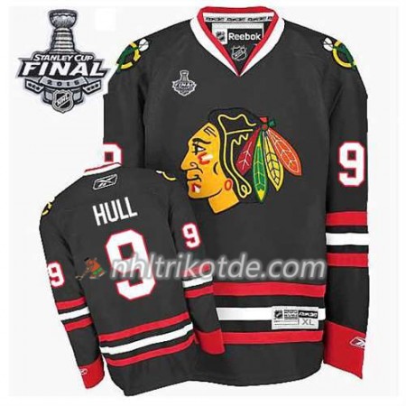 Reebok Chicago Blackhawks Trikot Bobby Hull #9 Ausweich Schwarz 2015 Stanley Cup - Herren