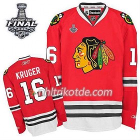 Reebok Chicago Blackhawks Trikot Marcus Kruger #16 Heim Rot 2015 Stanley Cup - Herren