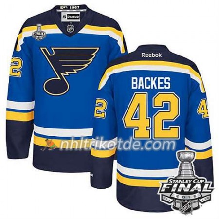Reebok St. Louis Blues Trikot David Backes #42 Bleu Heim 2016 Stanley Cup - Herren