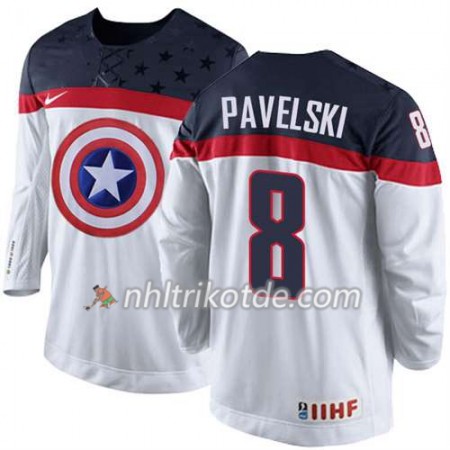 Reebok USA Team Trikot Joe Pavelski #8 Weiß - Herren