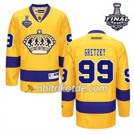 Reebok Los Angeles Kings Trikot Wayne Gretzky #99 Ausweich Gold 2014 Stanley Cup - Herren