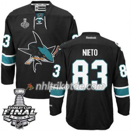 Reebok San Jose Sharks Trikot Matt Nieto #83 Schwarz Ausweich 2016 Stanley Cup - Herren