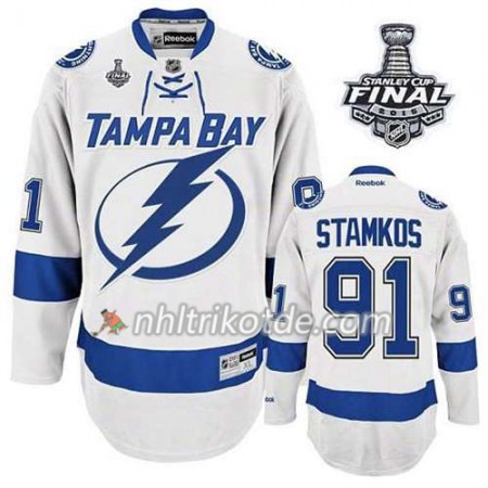 Reebok Tampa Bay Lightning Trikot Steven Stamkos #91 Auswärts Weiß 2015 Stanley Cup - Herren