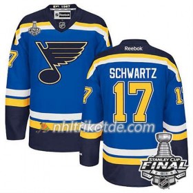 Reebok St. Louis Blues Trikot Jaden Schwartz #17 Bleu Heim 2016 Stanley Cup - Herren