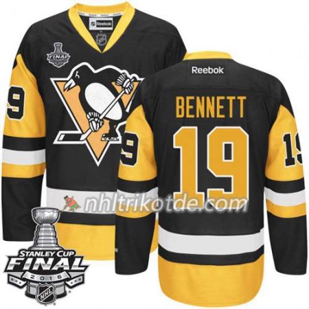 Reebok Pittsburgh Penguins Trikot Beau Bennett #19 Schwarz Ausweich 2016 Stanley Cup - Herren