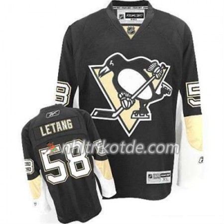 Reebok Pittsburgh Penguins Trikot Kris Letang 58 Schwarz Heim - Herren