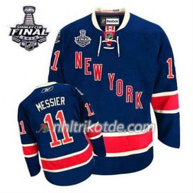 Reebok New York Rangers Trikot Mark Messier #11 Ausweich Blau 2014 Stanley Cup - Herren