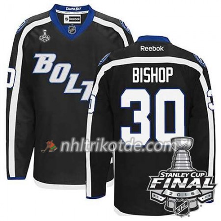 Reebok Tampa Bay Lightning Trikot Ben Bishop #30 Schwarz Ausweich 2016 Stanley Cup - Herren