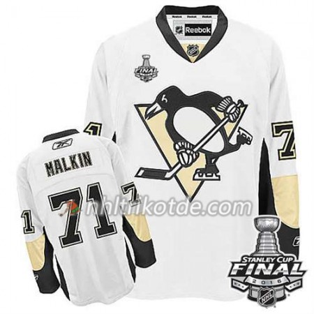 Reebok Pittsburgh Penguins Trikot Evgeni Malkin #71 Weiß Auswärts 2016 Stanley Cup - Herren