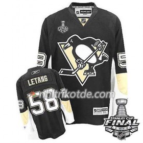 Reebok Pittsburgh Penguins Trikot Kris Letang #58 Schwarz Heim 2016 Stanley Cup - Herren