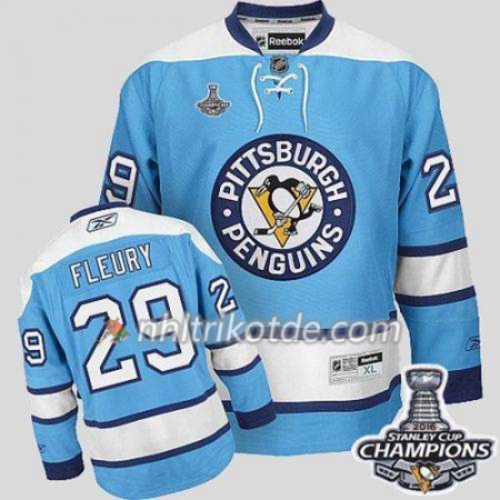 Reebok Pittsburgh Penguins Trikot Marc-Andre Fleury 29 Bleu 2016 Stanley Cup - Herren