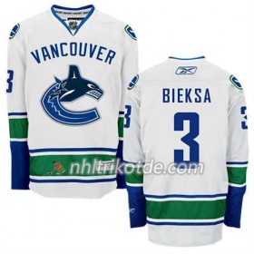 Reebok Vancouver Canucks Trikot Kevin Bieksa #3 Auswärts Weiß - Herren