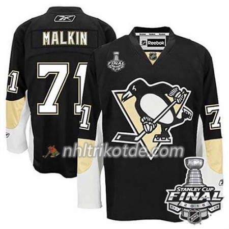 Reebok Pittsburgh Penguins Trikot Evgeni Malkin #71 Schwarz Heim 2016 Stanley Cup - Herren