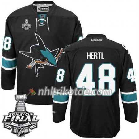 Reebok San Jose Sharks Trikot Tomas Hertl  #48 Schwarz Ausweich 2016 Stanley Cup - Herren
