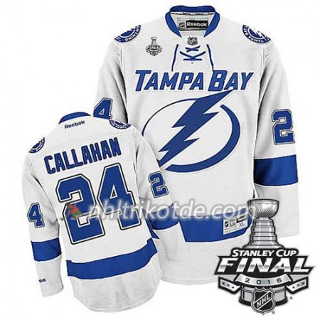 Reebok Tampa Bay Lightning Trikot Ryan Callahan #24 Weiß Auswärts 2016 Stanley Cup - Herren