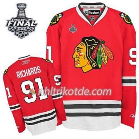 Reebok Chicago Blackhawks Trikot Brad Richards #91 Heim Rot 2015 Stanley Cup - Herren