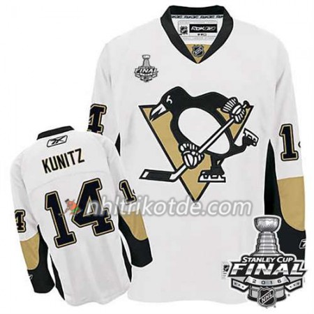 Reebok Pittsburgh Penguins Trikot Chris Kunitz #14 Weiß Auswärts 2016 Stanley Cup - Herren