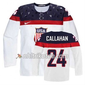 USA Team Trikot Ryan Callahan #24 Heim Weiß - Kinder